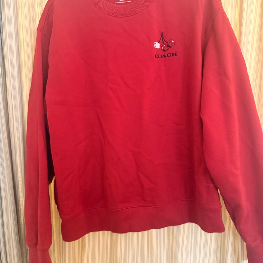 Coach Cherry Red Crewneck Sweater